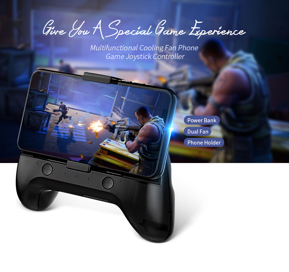 Multifunctional Cooling Fan Phone Game Joystick Controller - Red Multifunctional Cooling Fan Phone Game Joystick Controller - Red