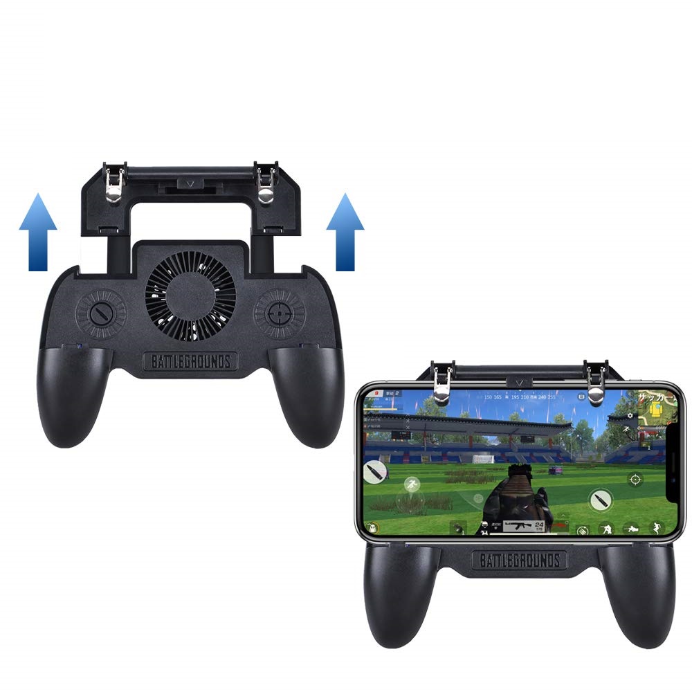 Mobile Game Cooling Fan 4000mAh Battery Trigger Fire Button L1R1 Controller- Black Mobile Game Cooling Fan 4000mAh Battery Trigger Fire Button L1R1 Controller- Black