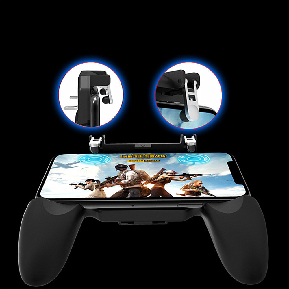 Mobile Game Controller Cellphone Fire Button Trigger Gaming Grip with Joystick- Black Mobile Game Controller Cellphone Fire Button Trigger Gaming Grip with Joystick- Black