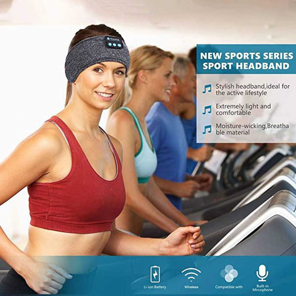 Wireless Bluetooth Headphones Sports Headband - Black