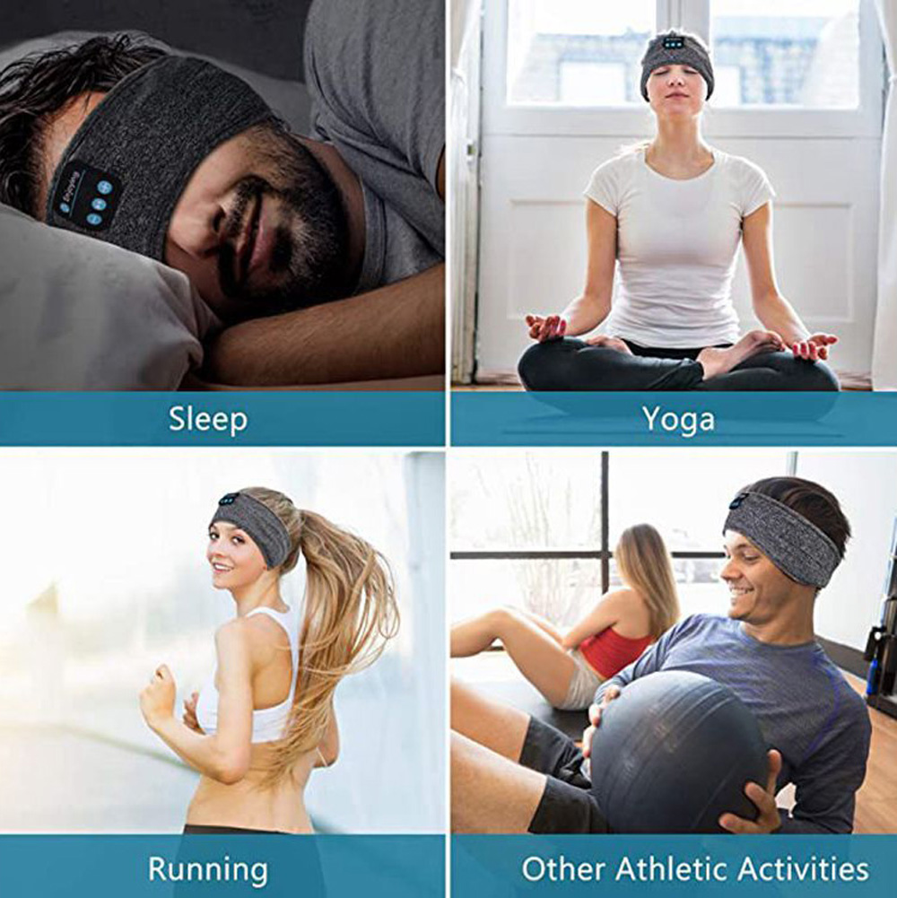 Wireless Bluetooth Headphones Sports Headband - Black
