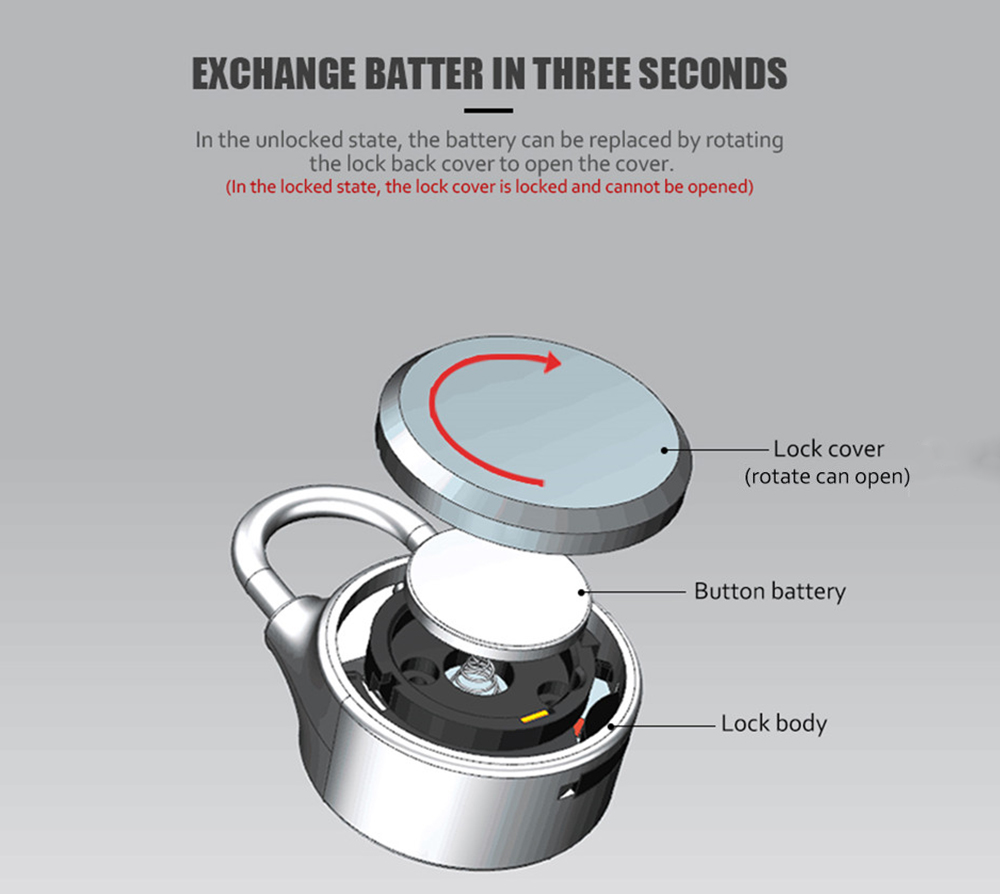 Pl-M1 Smart Electrical Bluetooth Padlock Keyless Lock- Silver