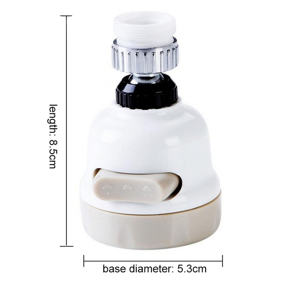 360 Rotate 3 Level Adjustable Saving Kitchen Shower Faucet Accessories - Silver