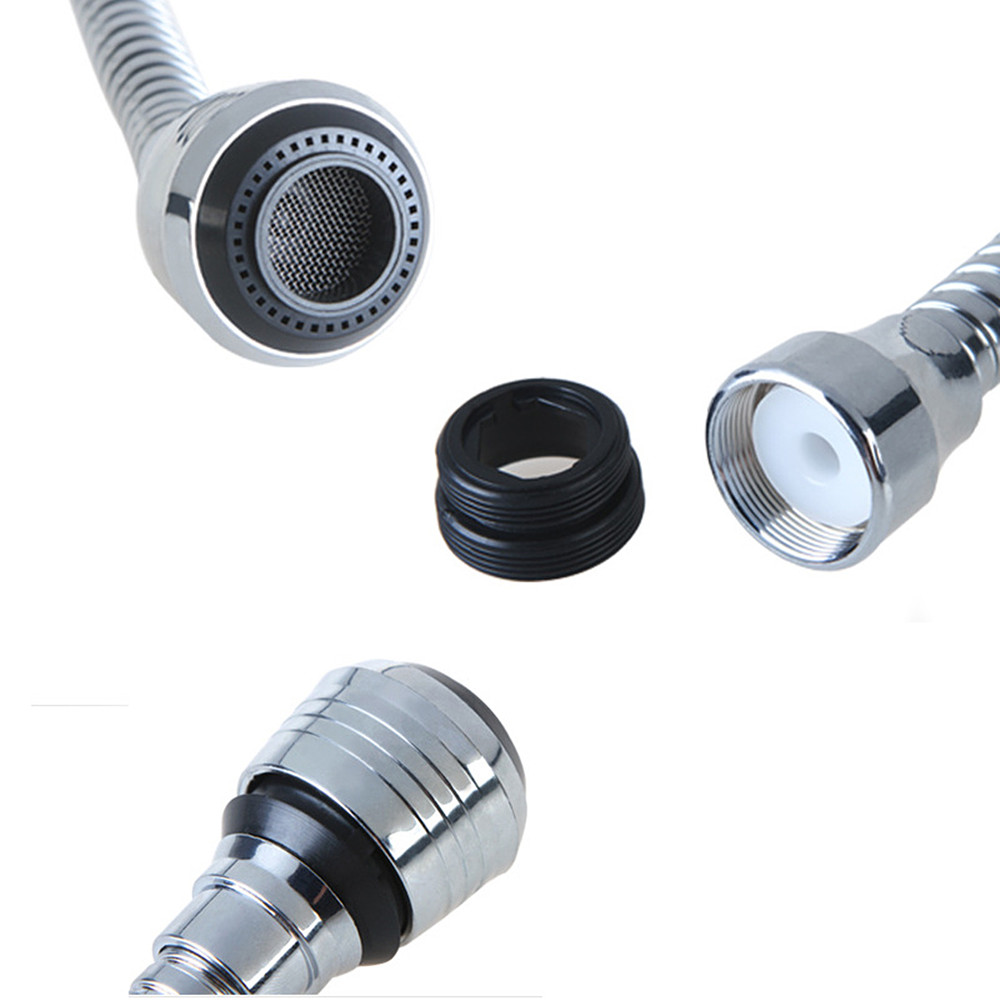 360 Rotate 3 Level Adjustable Saving Kitchen Shower Faucet Accessories - Silver