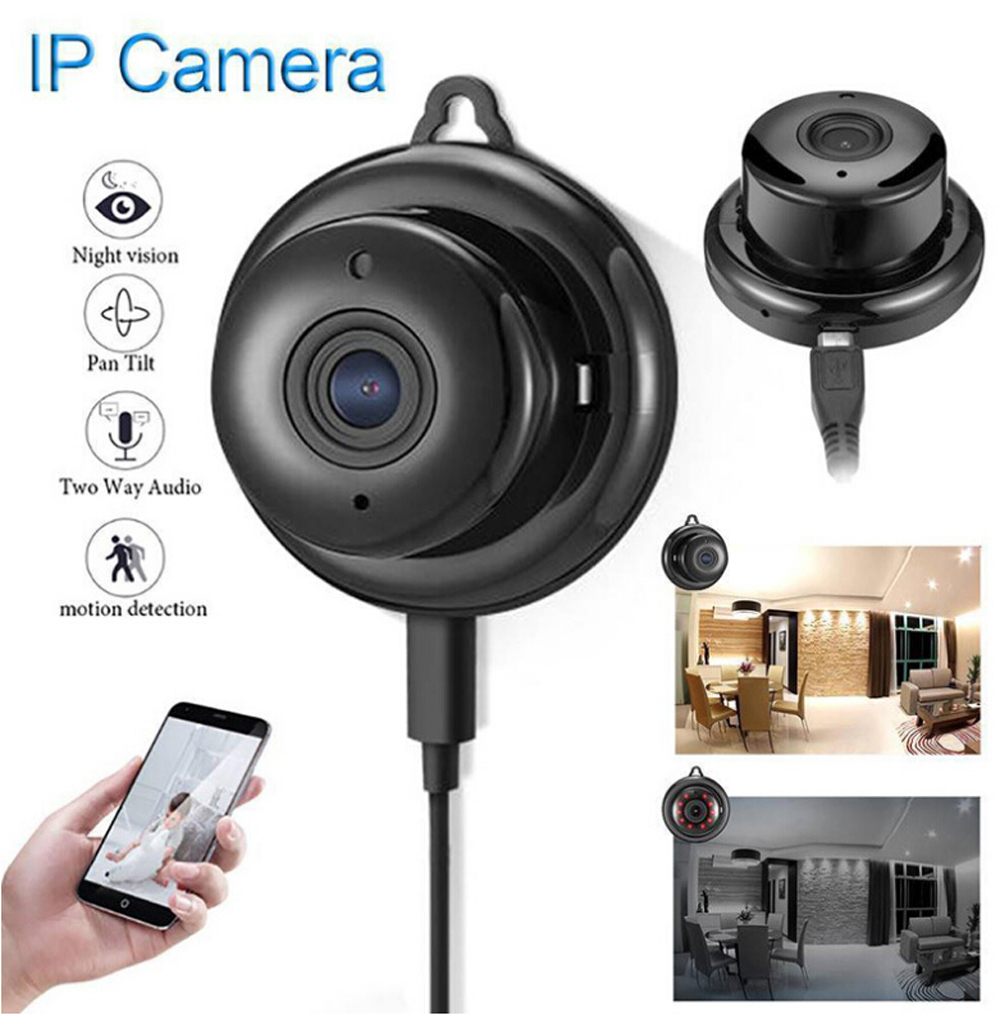 V380 Mini Monitor HD Night Vision IP Camera - Black UK Plug
