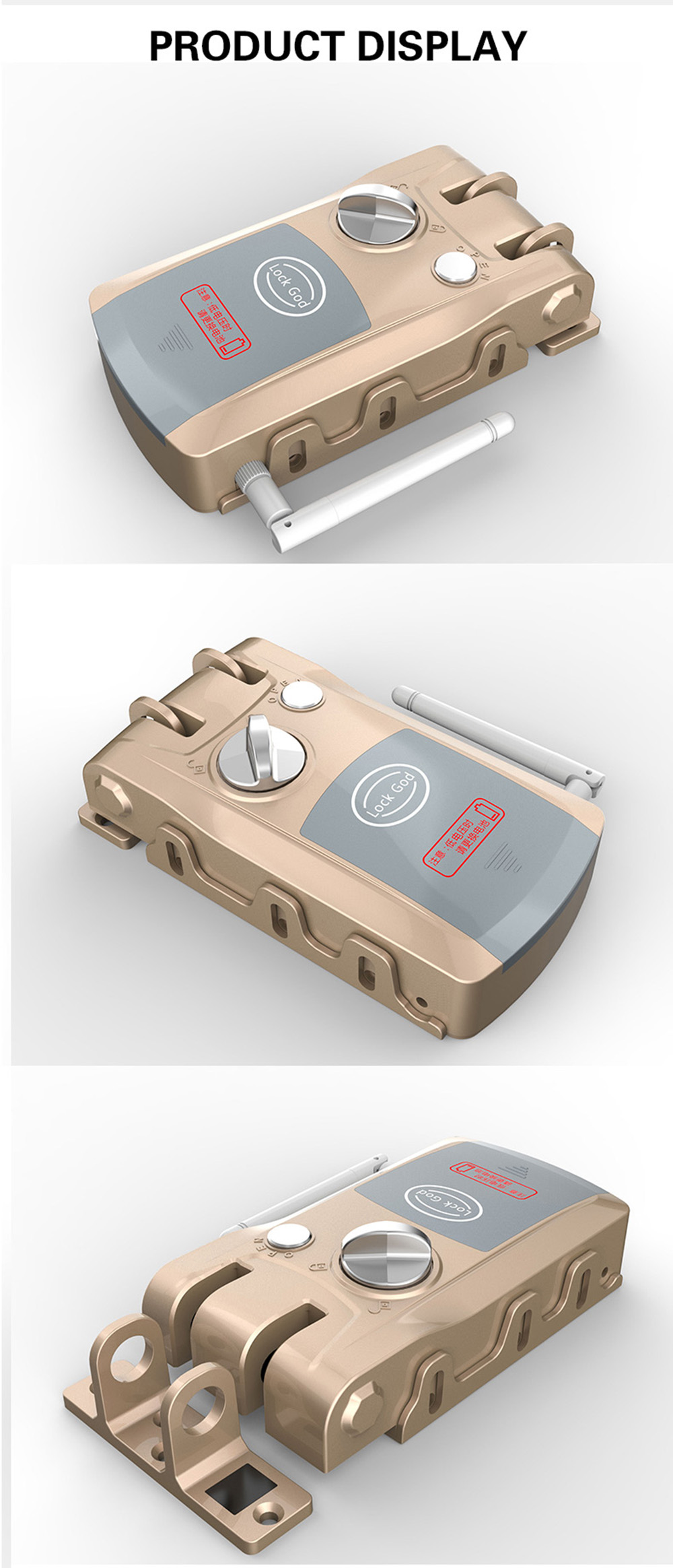 HXQ920 Wireless Smart Electronic Door Lock APP Phone Control Remote Control Invisible Lock Home Security - Champagne Gold HXQ920 Wireless Smart Electronic Door Lock APP Phone Control Remote Control Invisible Lock Home Security - Champagne Gold